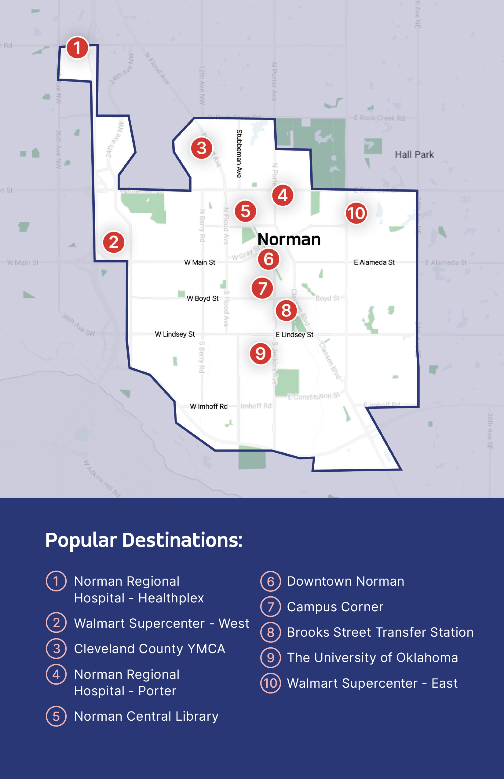 Norman On-Demand Service Map