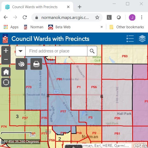 Image of interactive ward map.