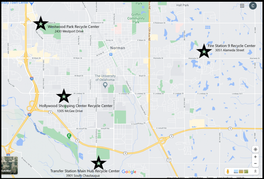 Norman Recycle Centers Location Map