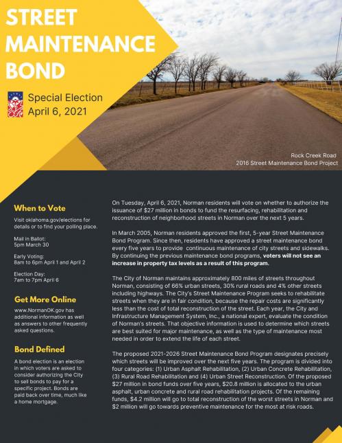 2021 street bond election brochure