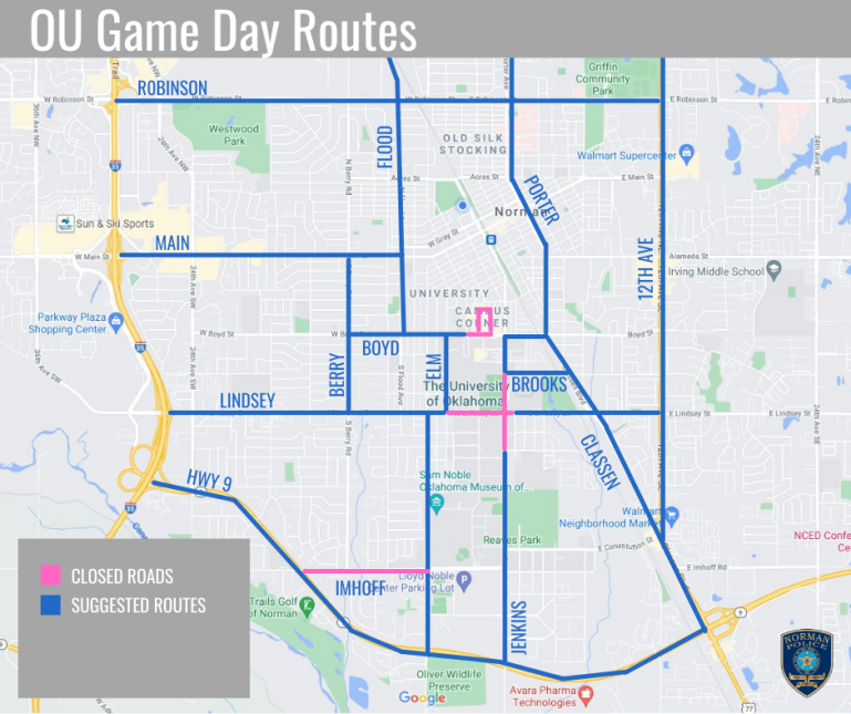 OU Game Day - Traffic Map 2021