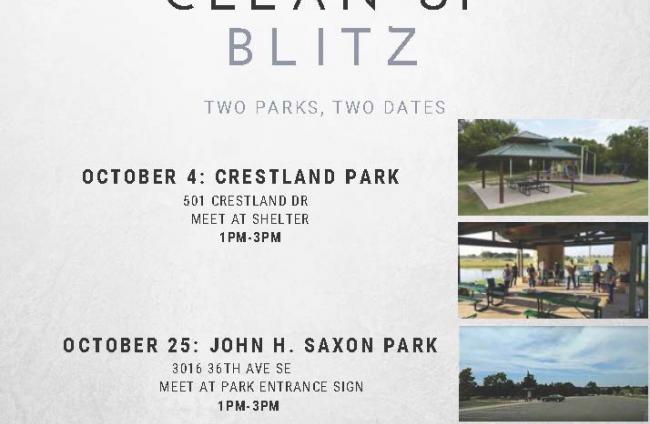 October 4 Crestland Park, October 25 Saxon Park