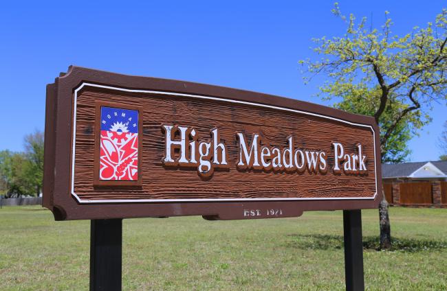 High Meadows Park Sign