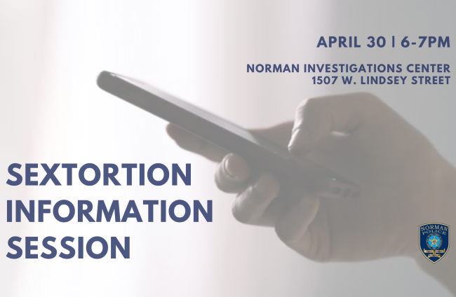 Graphic detailing Sextortion Information Session