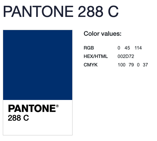 PANTONE 288 C